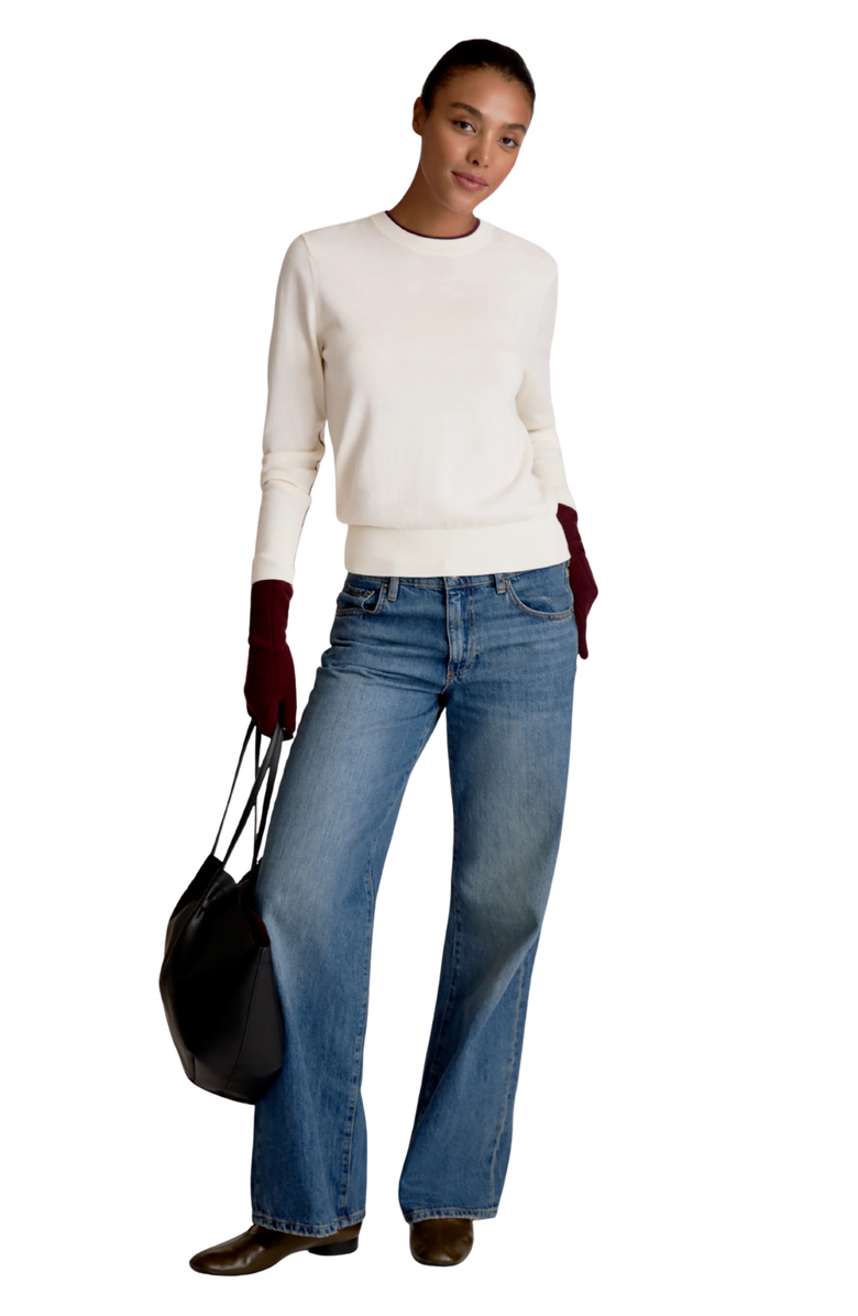 M.M.LaFleur Kit Sweater - Merino, Alternate, color, Garnet/Ivory