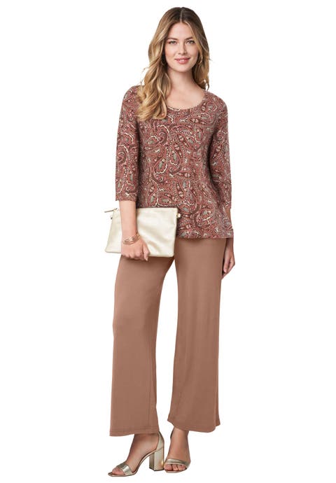 Stretch Cotton Scoop Neck Tee (Plus)