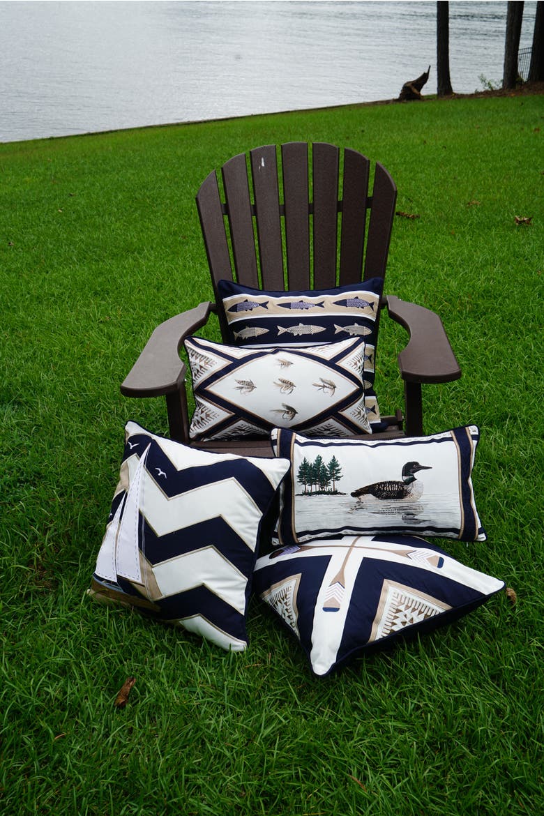 Lakeside Chevron Sail Outdoor Accent Throw Pillow  20" x 20", Alternate, color, Blue
