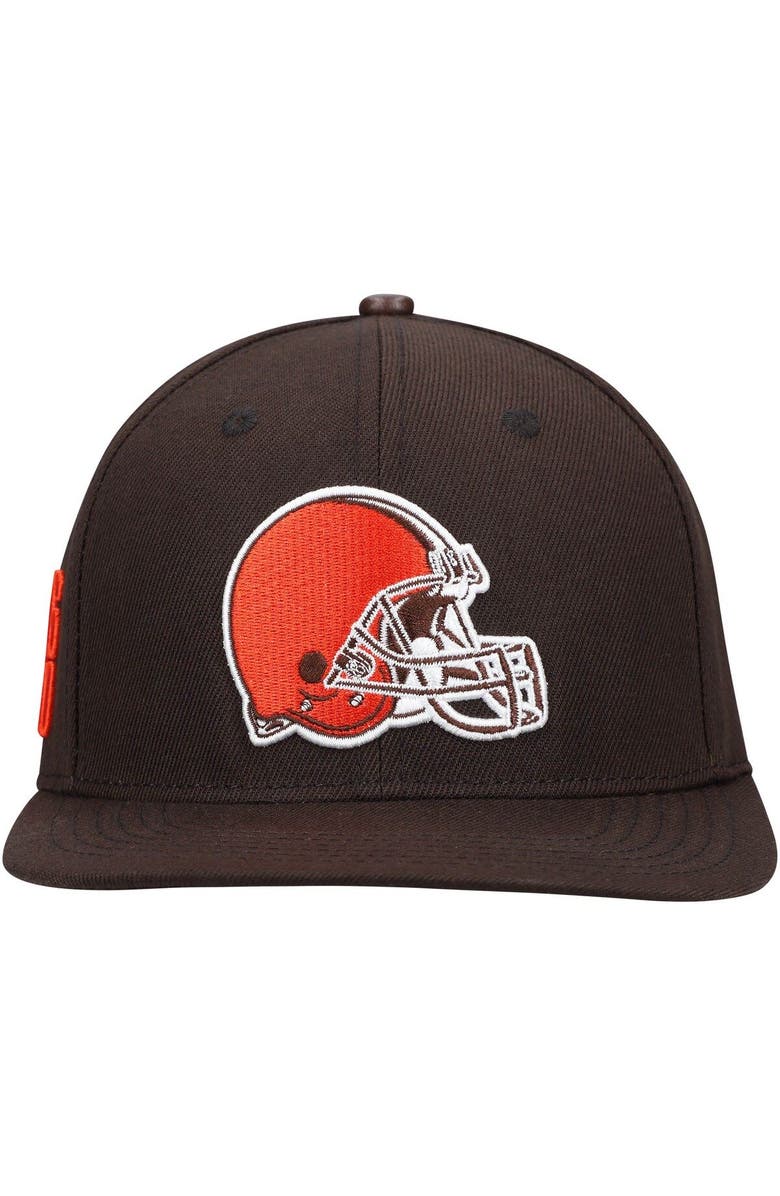 PRO STANDARD Men's Pro Standard Brown Cleveland Browns Logo II Snapback Hat, Alternate, color, 