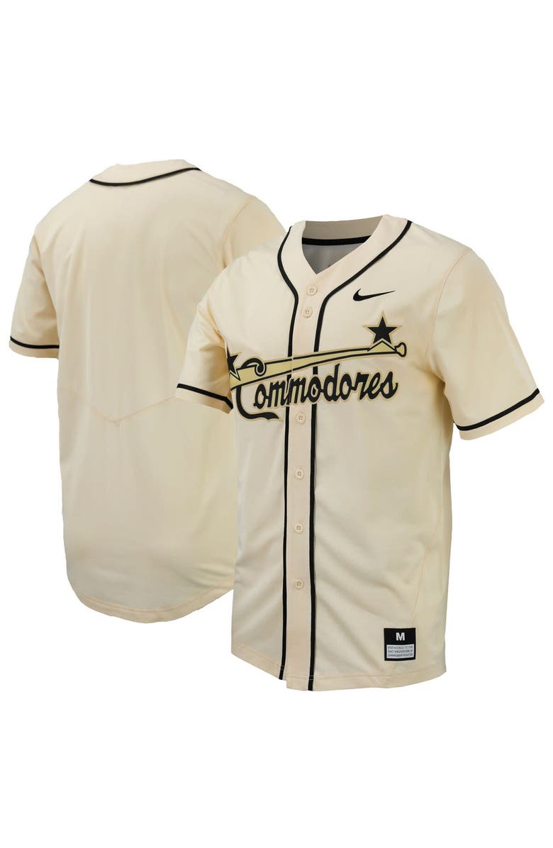 Nike Men's Nike  Natural Vanderbilt Commodores Replica Full-Button Baseball Jersey, Alternate, color, Natural