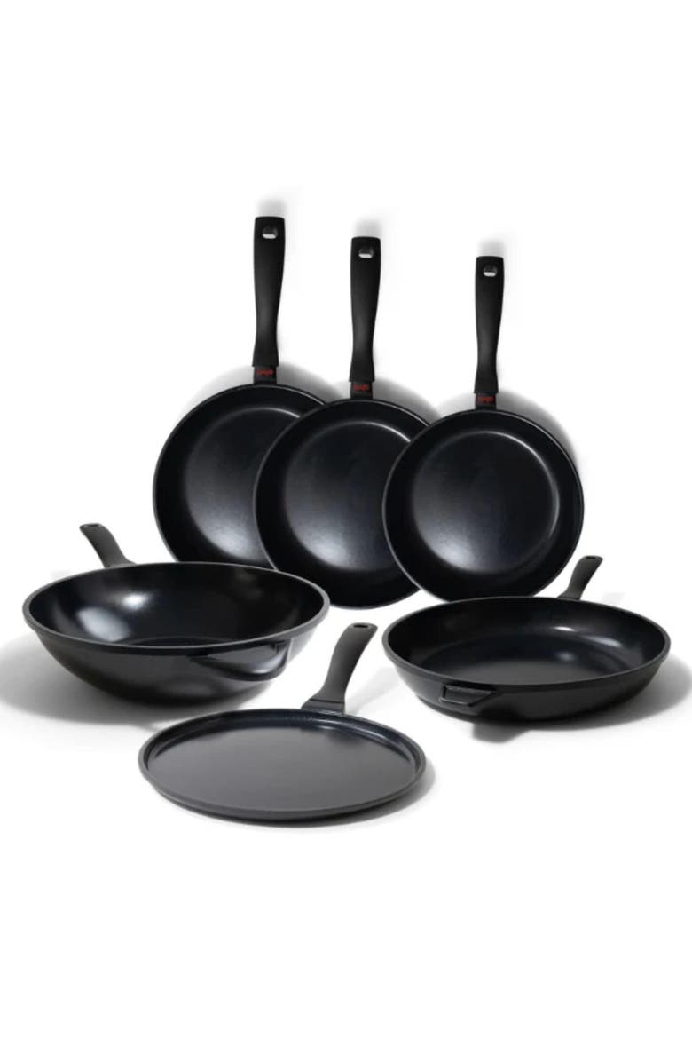 Alva Energy 6-Piece Ceramic Nonstick Frying Pan Set, Main, color, Black