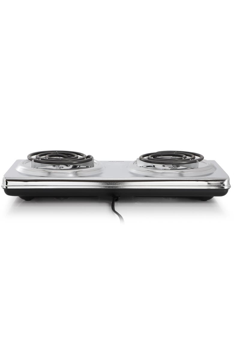 1500 W Dual Element Electric Countertop Range, Alternate, color, Silver