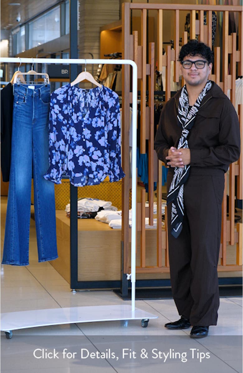 Mariah Floral Smocked Button-Up Peasant Top, sales video thumbnail