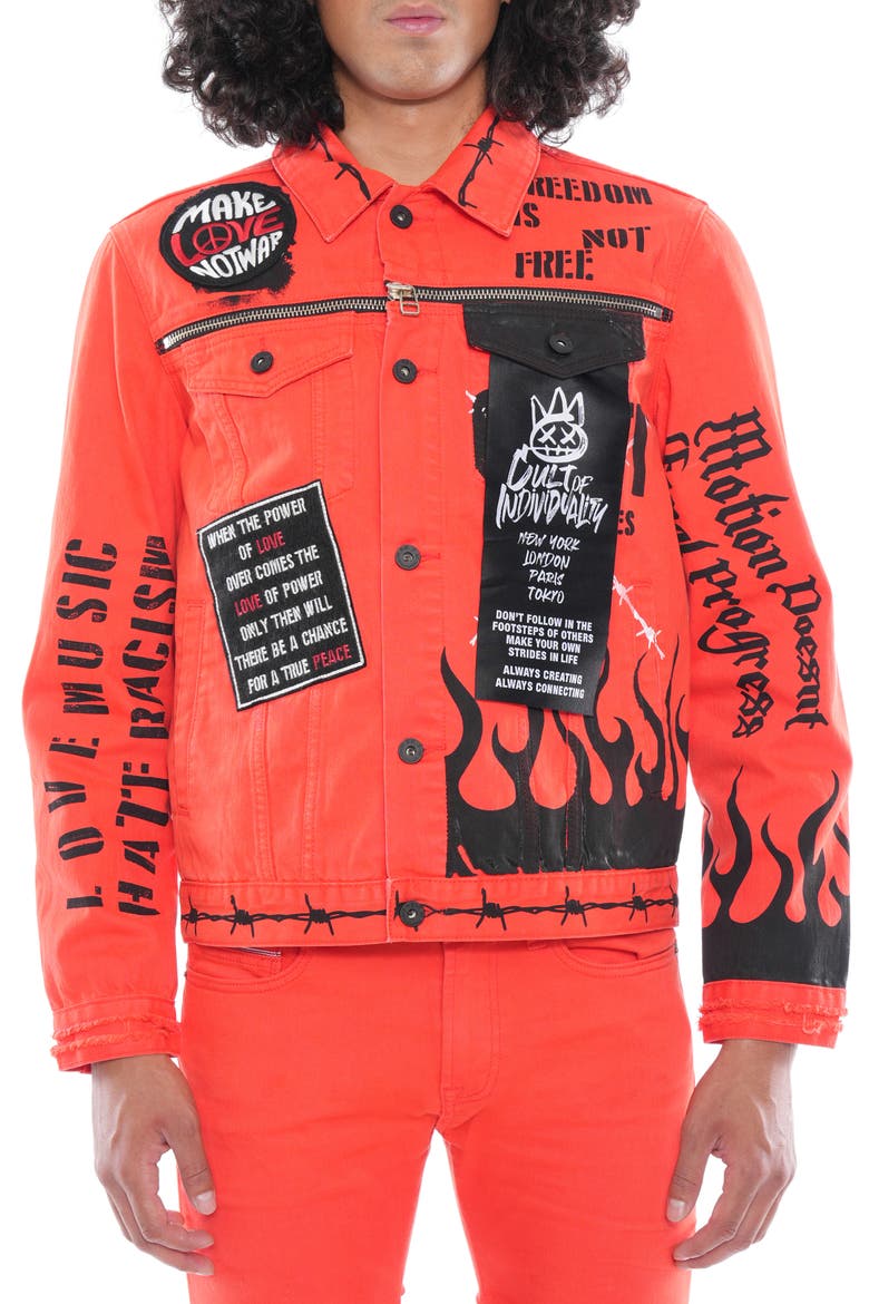 Paz Type II Denim Jacket, Main, color, CORAL