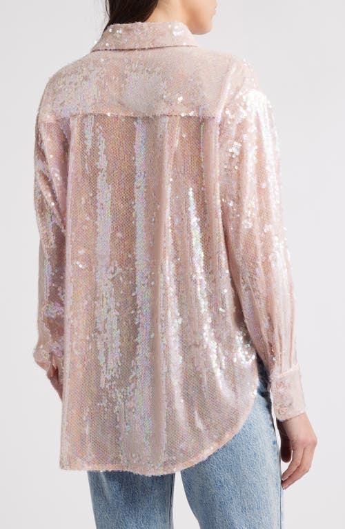 WAYF WAYF FIND YOUR LIGHT SEQUIN BUTTON-UP SHIRT 