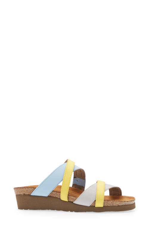 Naot Roxana Strappy Slip-on Sandal In Ice Gray/silver/yellow