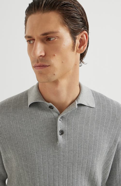 Brunello Cucinelli Cotton Polo Shirt In Gray
