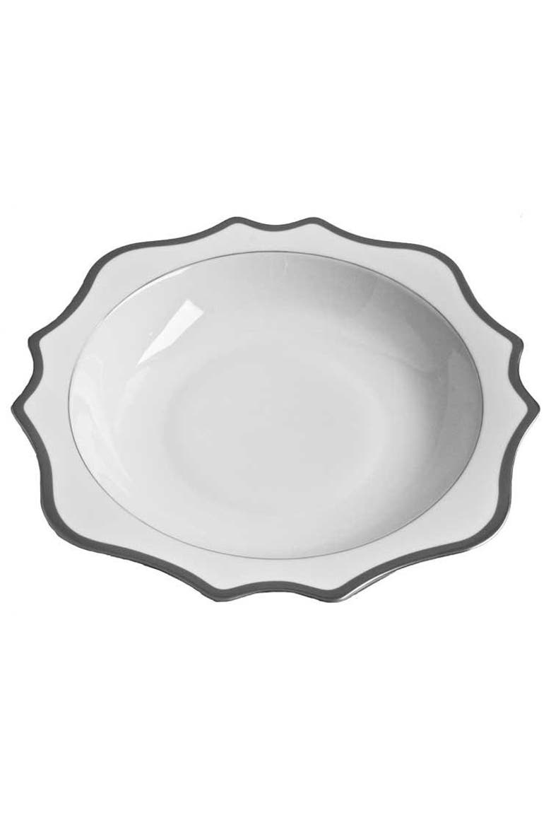 Antique Platinum Serving Bowl, Main, color, White