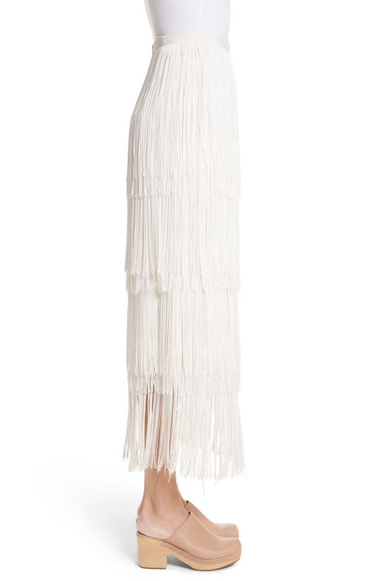 Rachel Comey Gyre Tiered Fringe Silk & Linen Skirt, Alternate, color, 