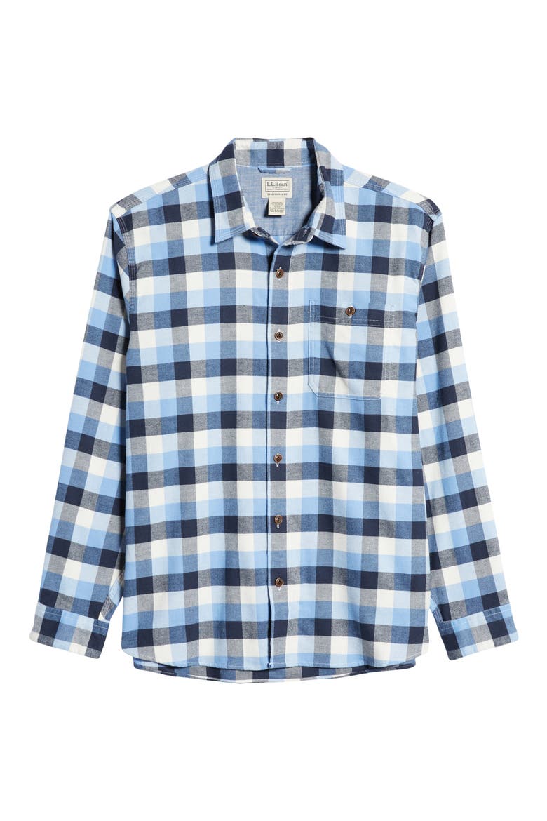 Beanflex All Season Flannel Button-Up Shirt, Alternate, color, ARCTIC BLUE