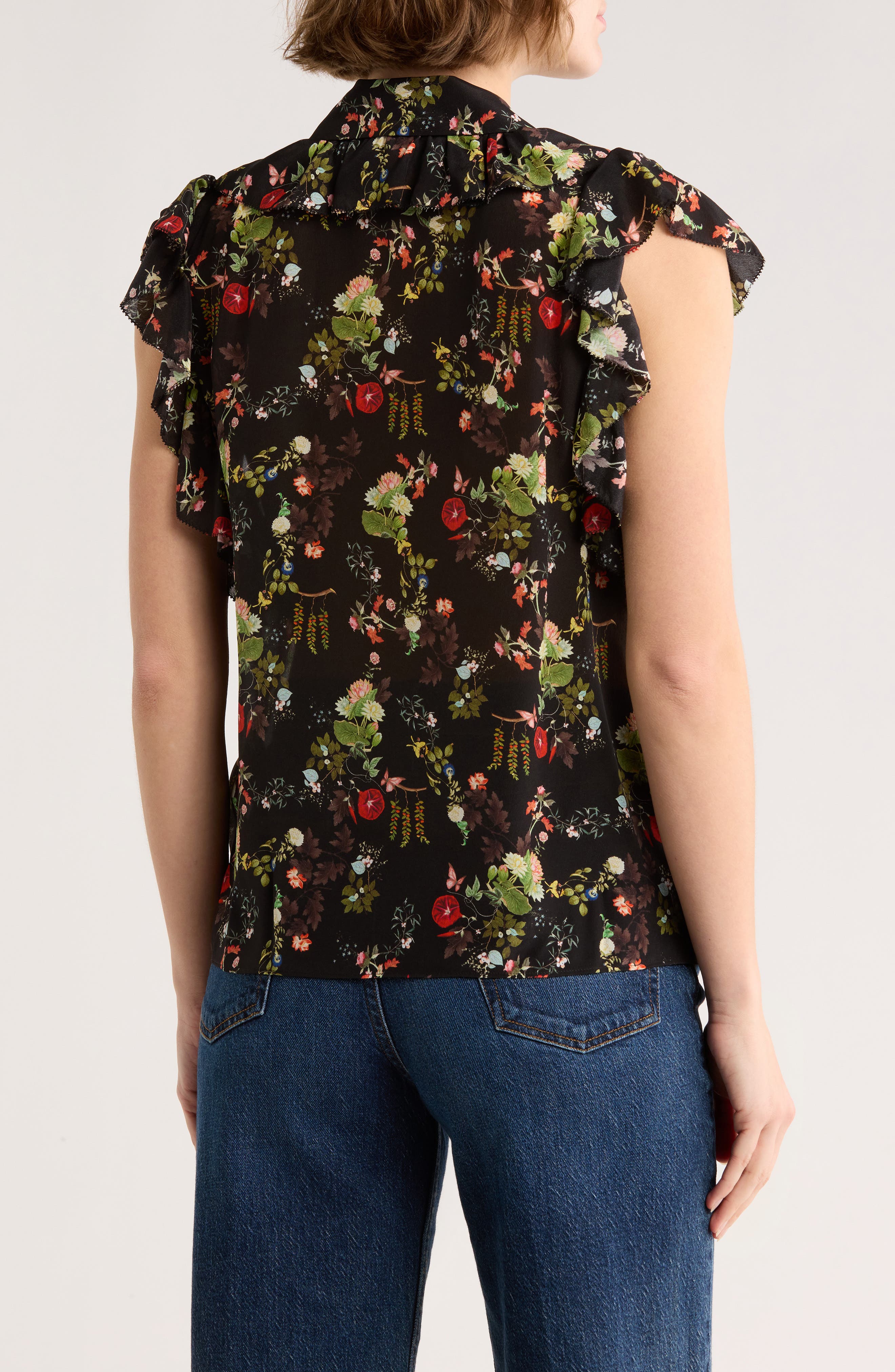Floral Print Ruffle Blouse - image 2