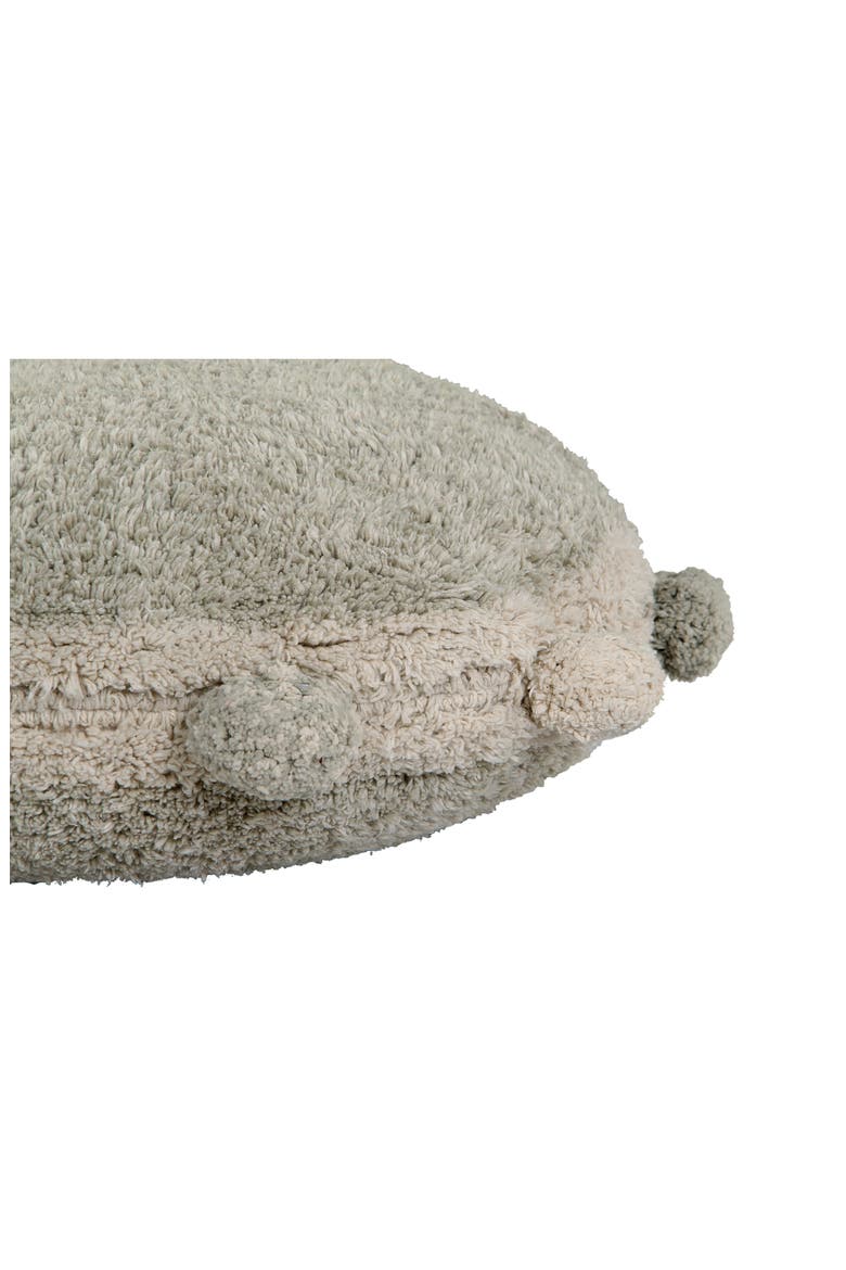 Bubbly Pompom Trim Floor Cushion, Alternate, color, OLIVE