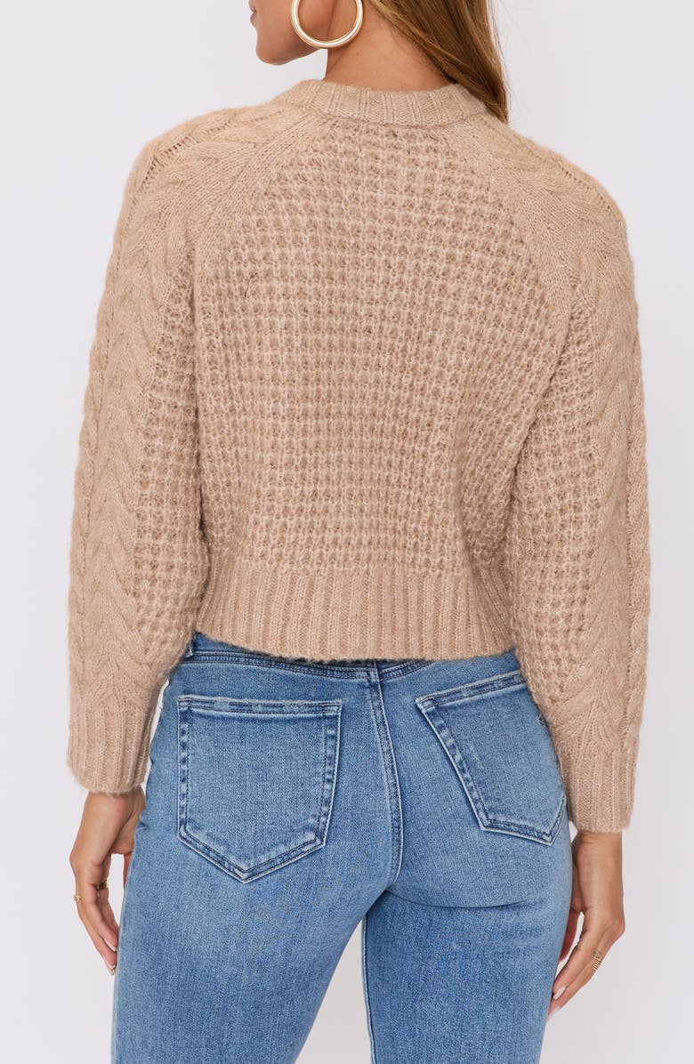 VICI Collection Harper Cable Knit Cardigan, Alternate, color, Taupe