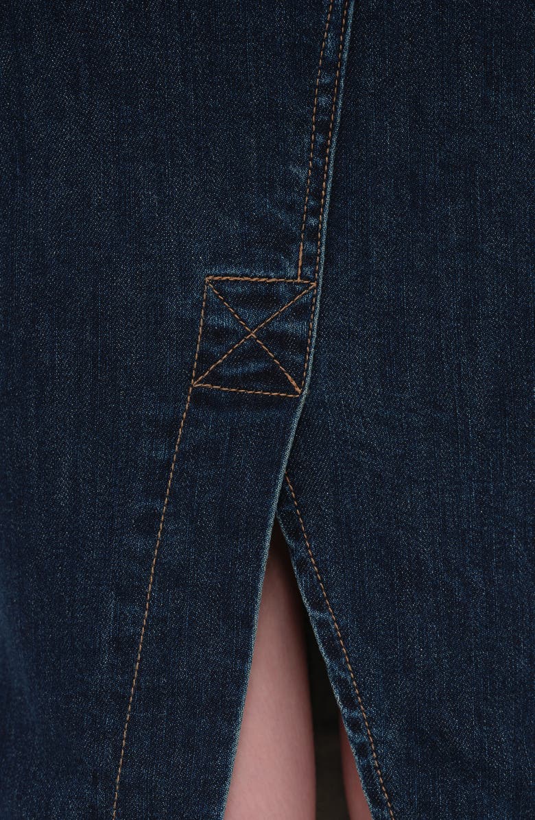 Bayeas Erin Raw Fishtail Hem Denim Skirt, Alternate, color, Dark Blue