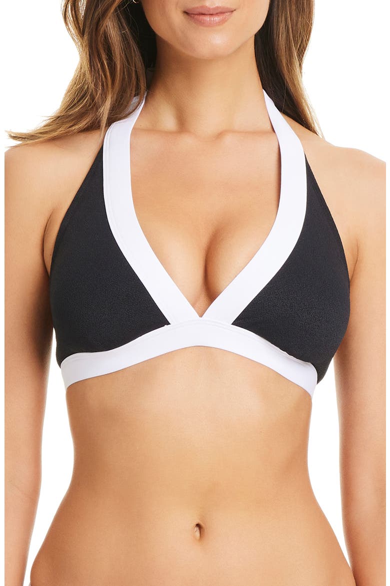 Halter Bikini Top, Main, color, BLACK