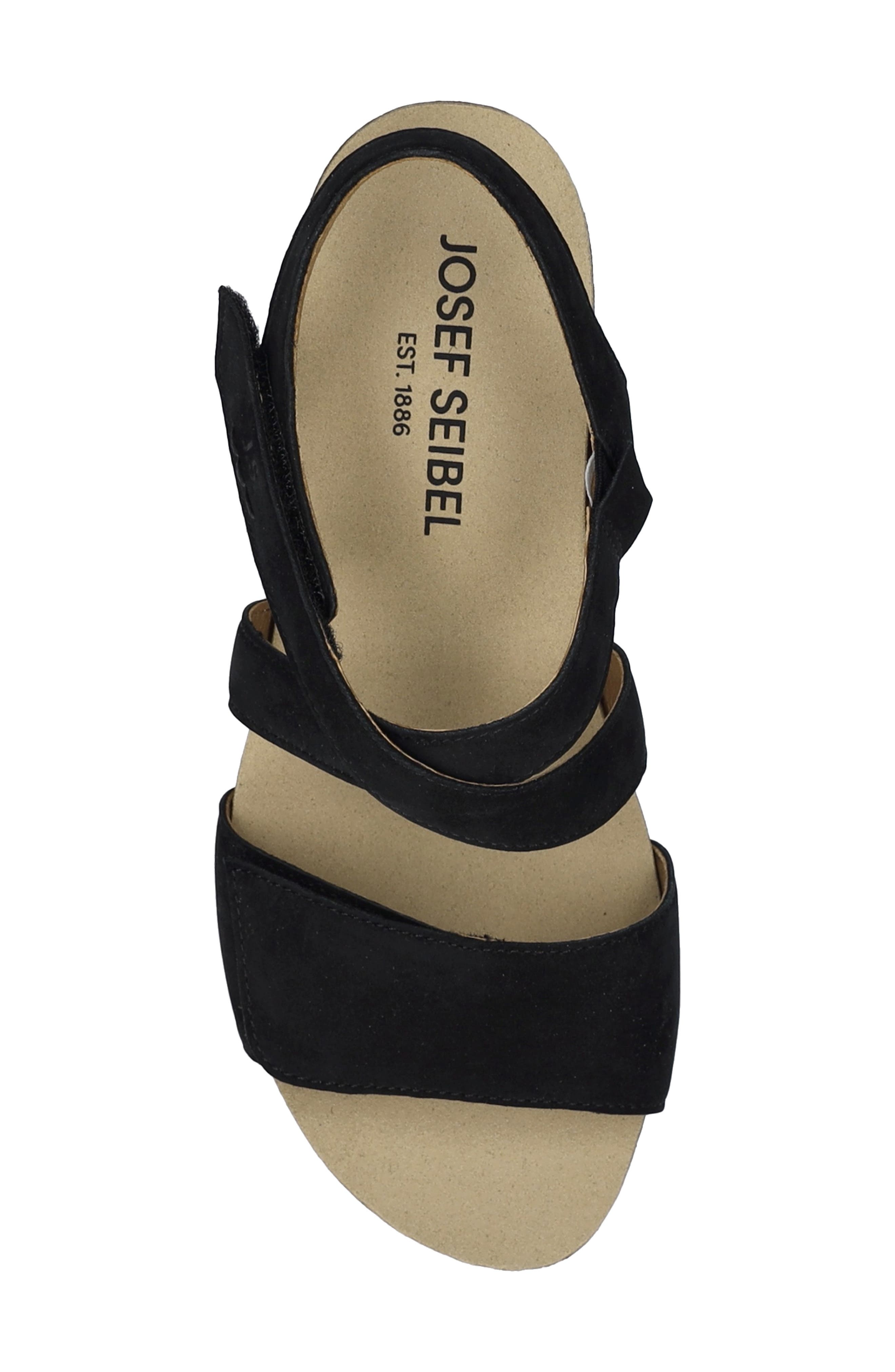 Josef Seibel Grace Ankle Strap Block Heel Sandal, Alternate, color, Black