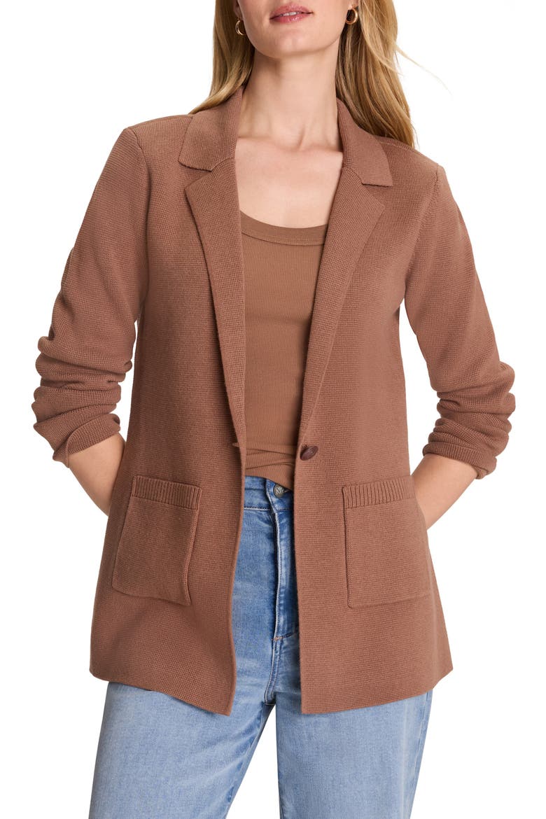 Elegant Cotton Blend Sweater Jacket, Main, color, TIGERNUT