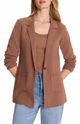 Elegant Cotton Blend Sweater Jacket