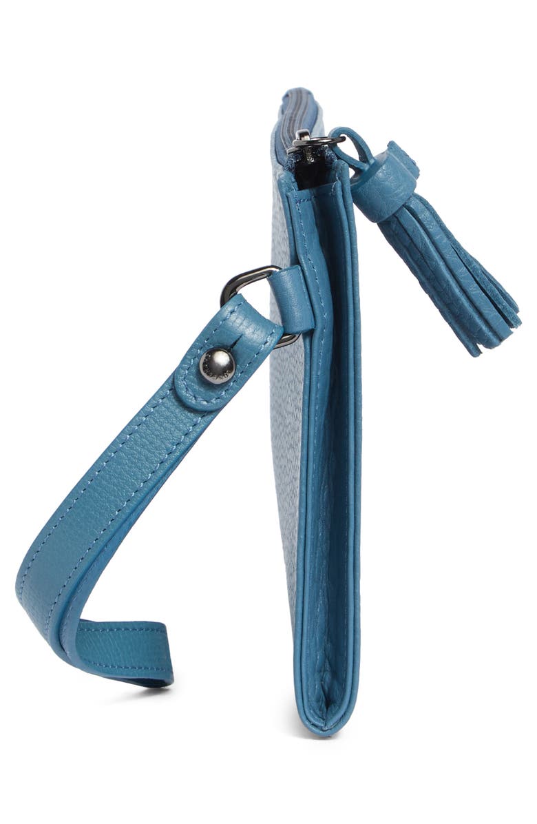 Longchamp Penelope Leather Wristlet, Alternate, color, Pilot Blue