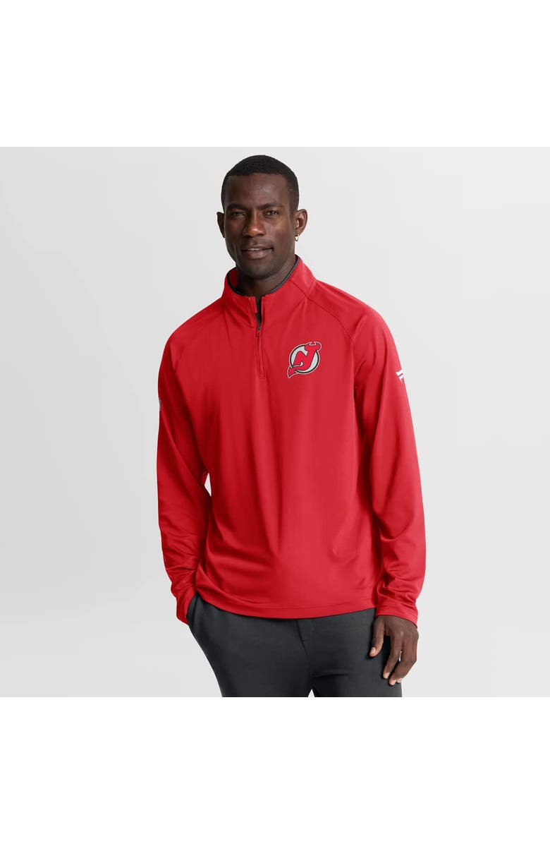 FANATICS Men
s Fanatics Red New Jersey Devils Authentic Pro Rink Training Quarter-Zip Pullover, Main, color, Red
