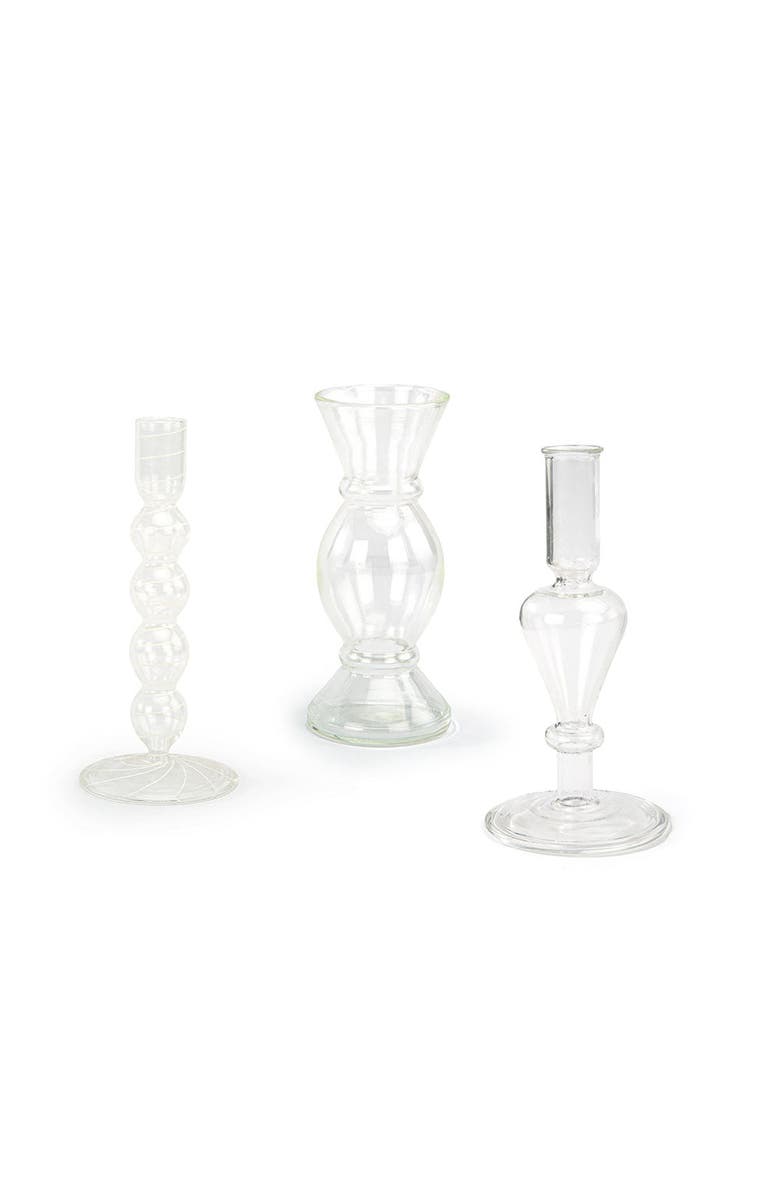 CG Hunter Etched Borosilicate Glass Bud Vases, Main, color, Smoke
