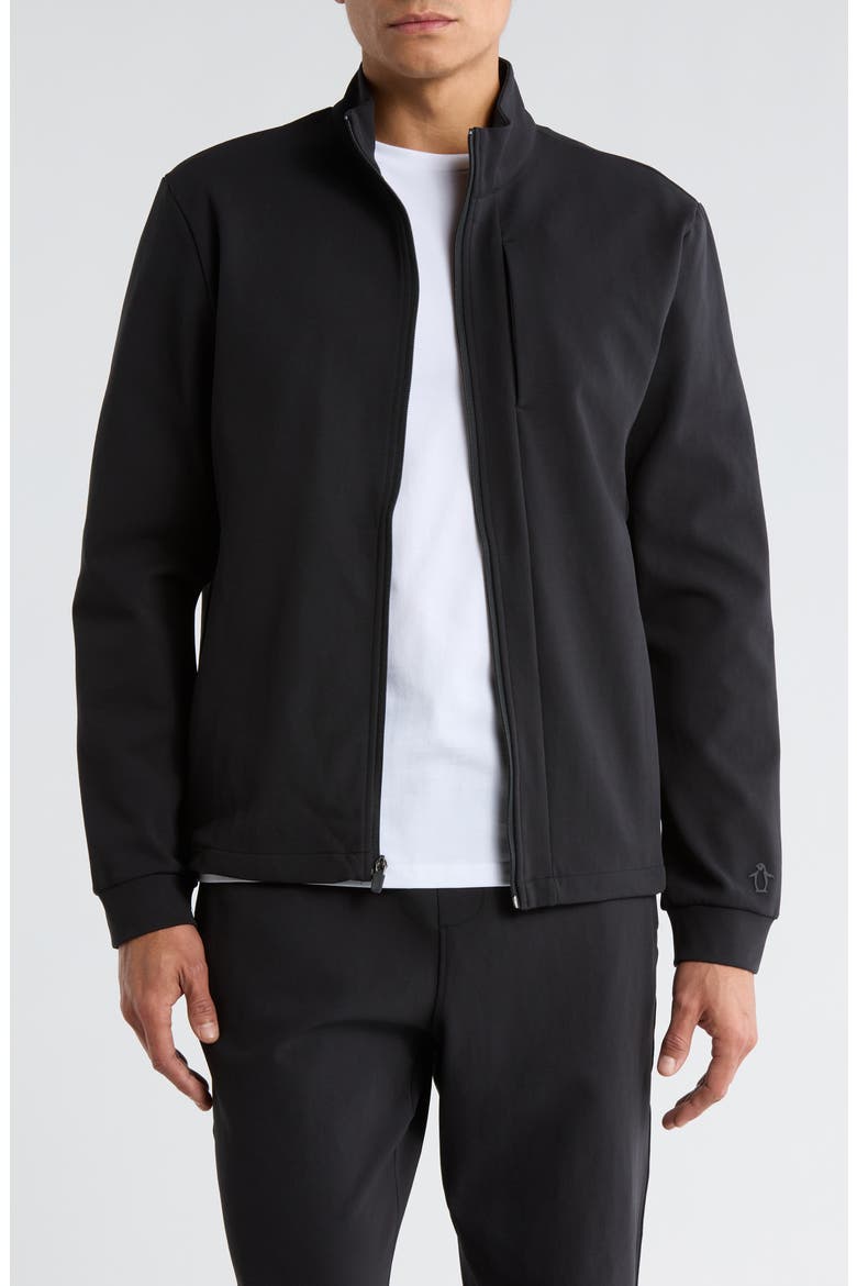 Micro Texture Full Zip Sweatshirt, Main, color, CAVIAR