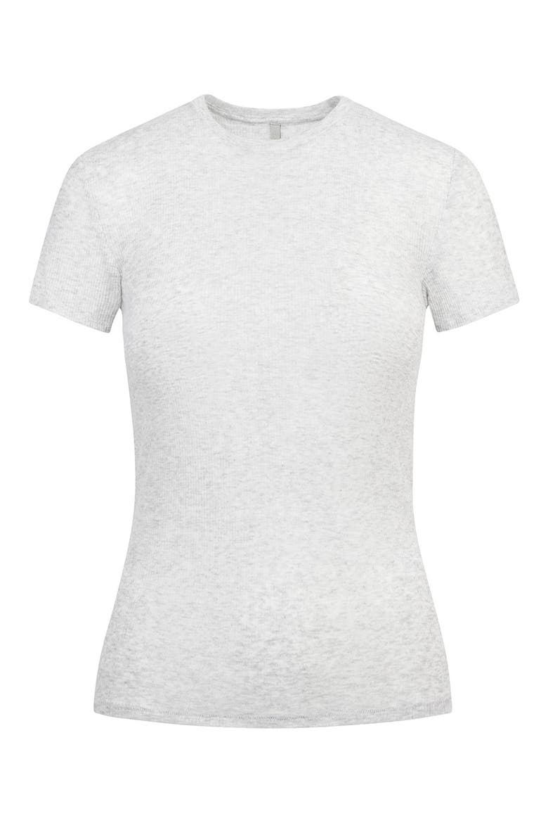 Sheer Rib T-Shirt, Alternate, color, LIGHT HEATHER GREY