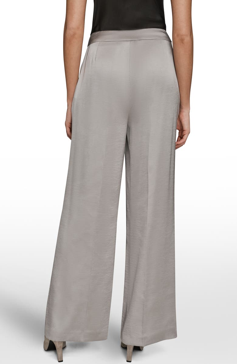 Donna Karan New York Clean Front Wide Leg Satin Pants, Alternate, color, Vapor