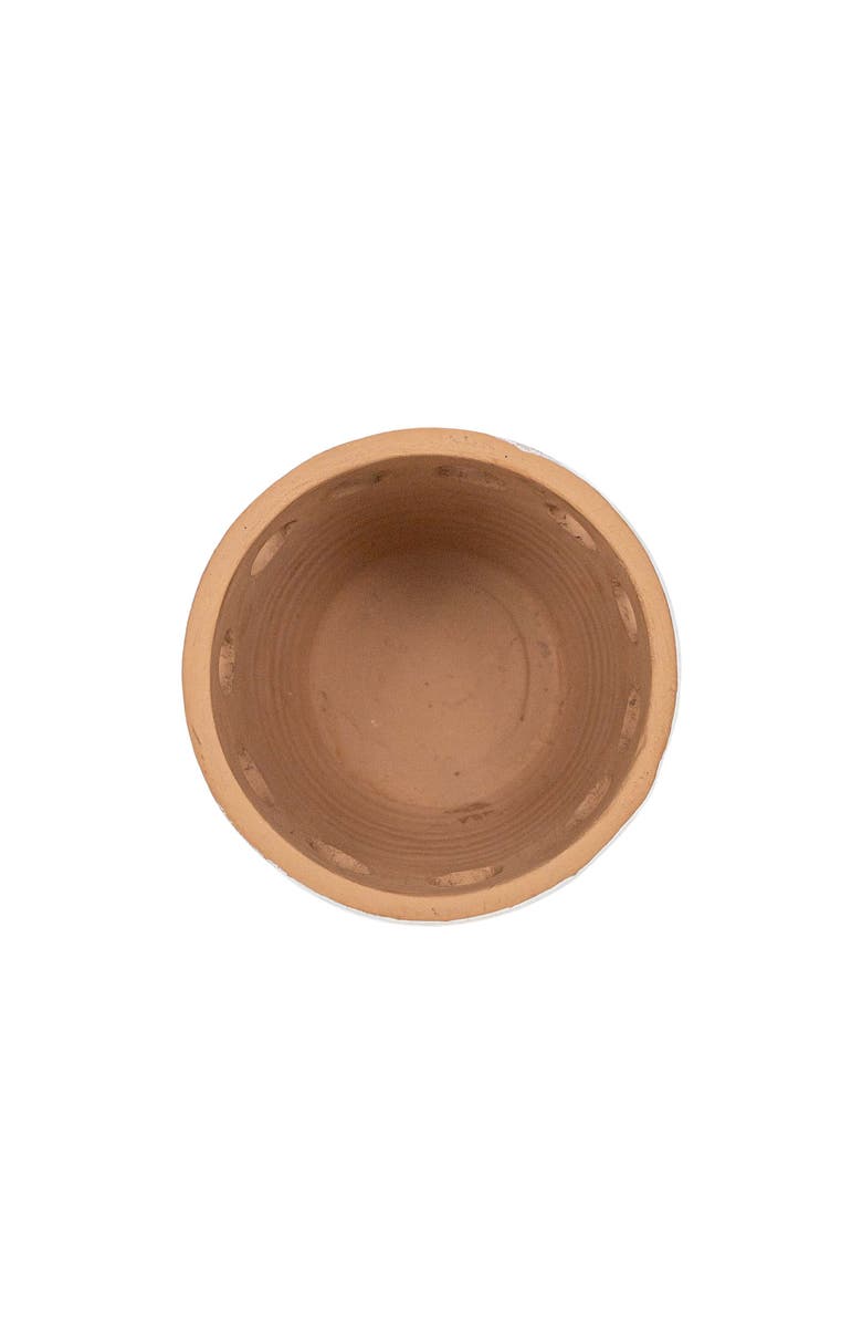 Foreside Home and Garden Round Cutout Planter White Terracotta, Alternate, color, White