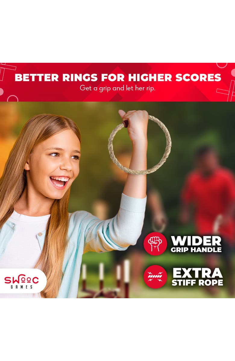 Swooc Games Rustic Ring Toss Outdoor Game, Alternate, color, Brown