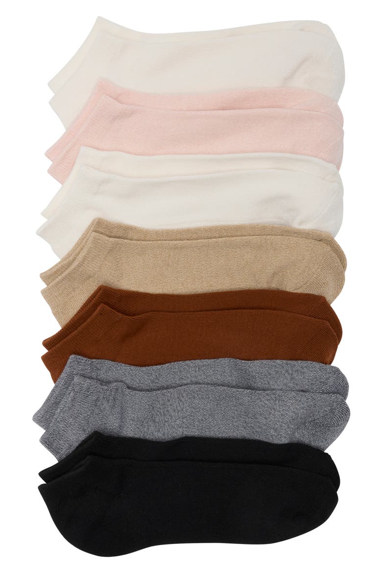 Ribbed 7-Pack Assorted Ankle Socks, Main, color, BEIGE SMOKE MULTI