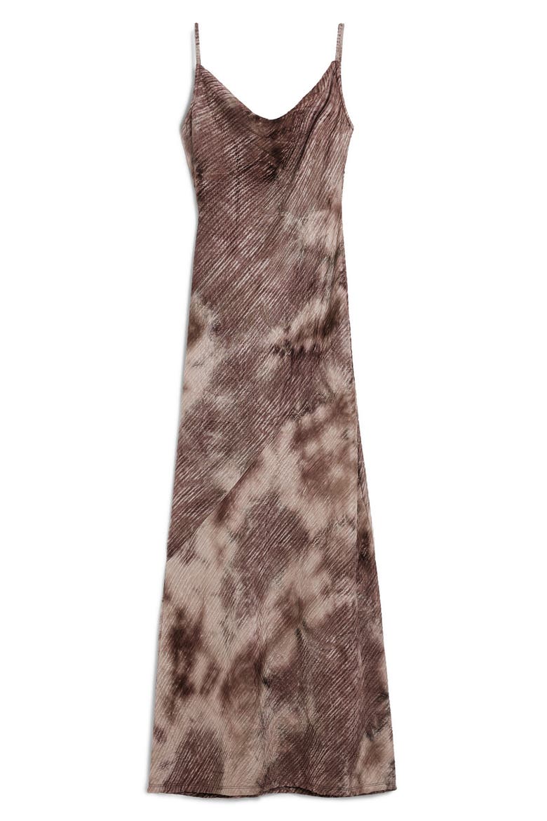 Cowl Neck Ribbed Maxi Dress, Alternate, color, BROWN