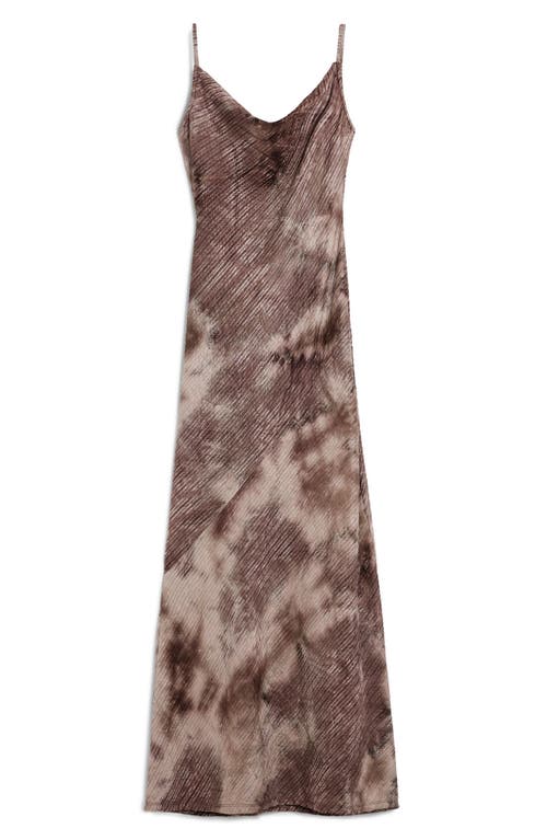 Desigual Cowl Neck Ribbed Maxi Dress In Brown