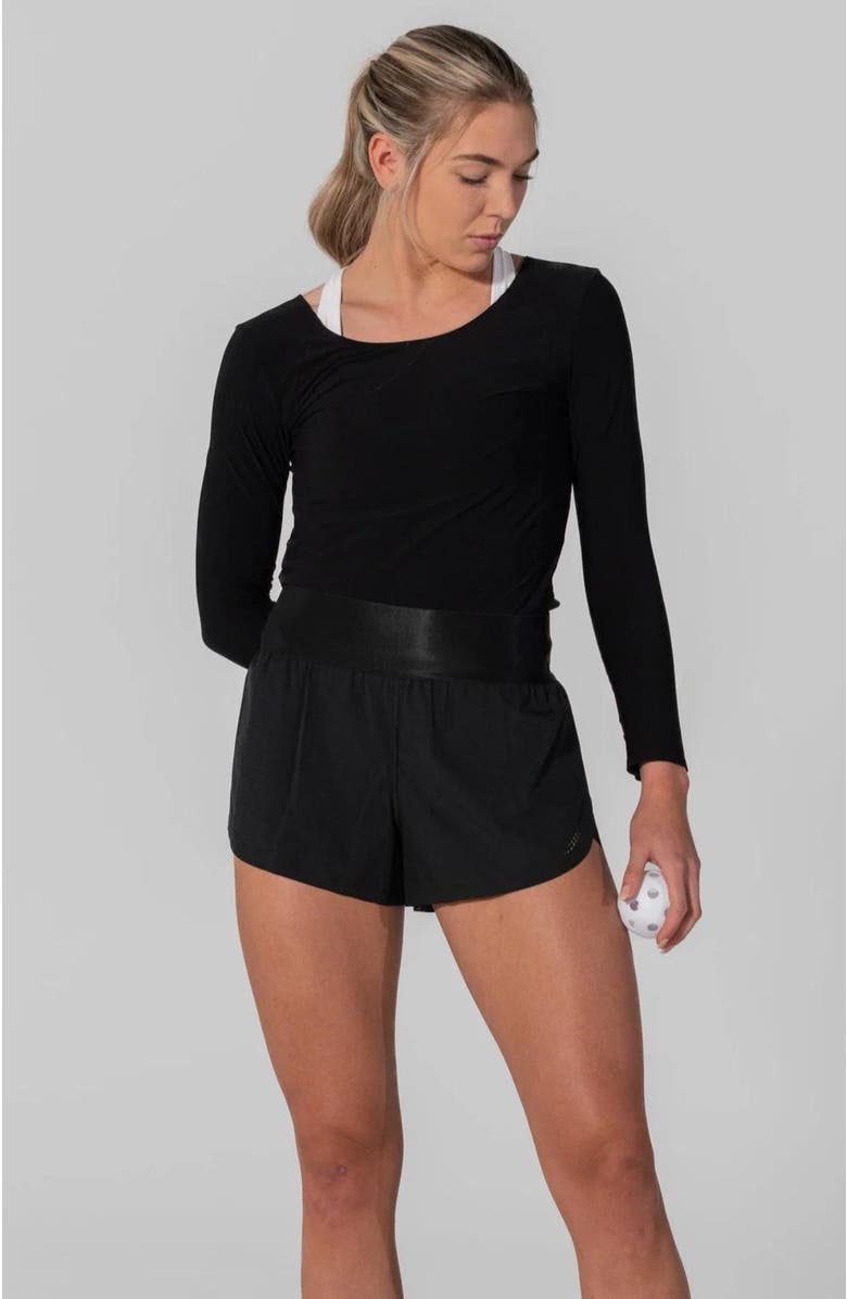 AVI Bounce-It Pickleball Long Sleeve, Main, color, Black Beauty