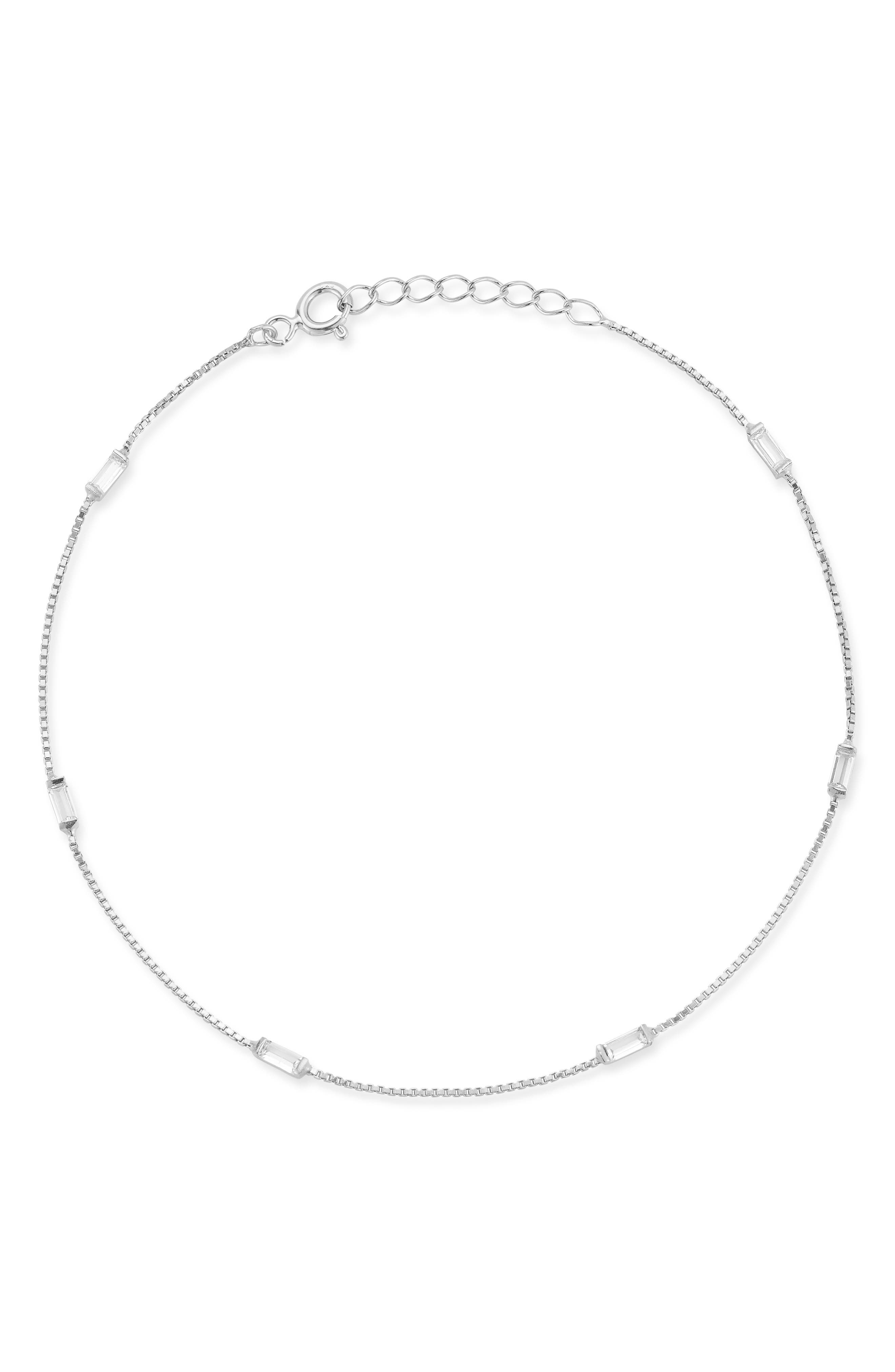 GLAZE JEWELRY Cubic Zirconia Baguette Anklet