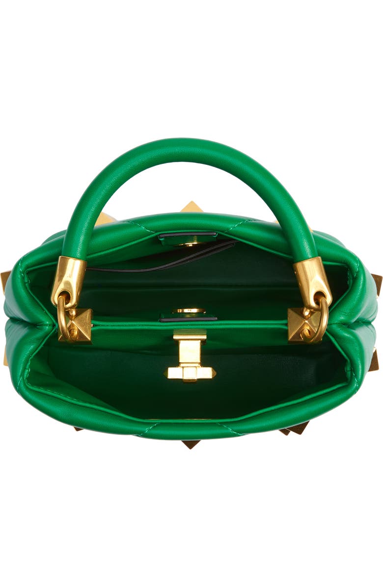 Valentino Garavani Roman Stud Leather Top Handle Bag, Alternate, color,