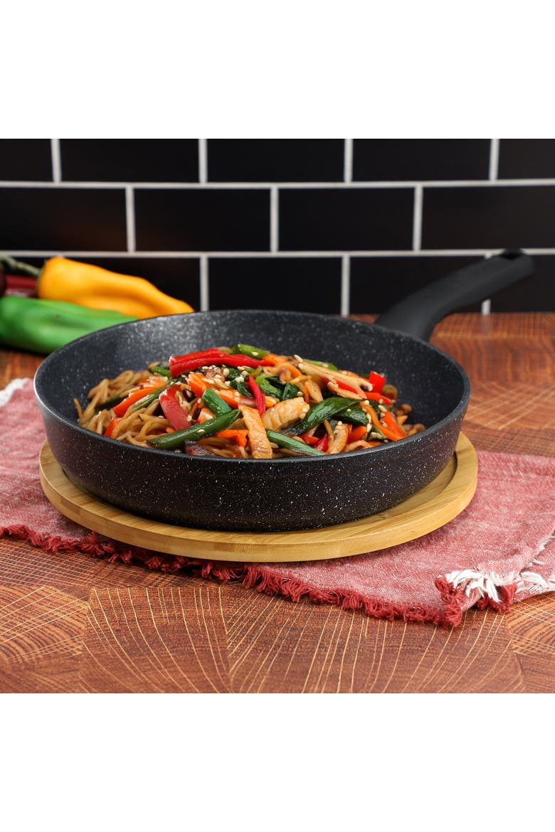 Ornella Nonstick 9.5 Inch Aluminum Frying Pan, Alternate, color, Black
