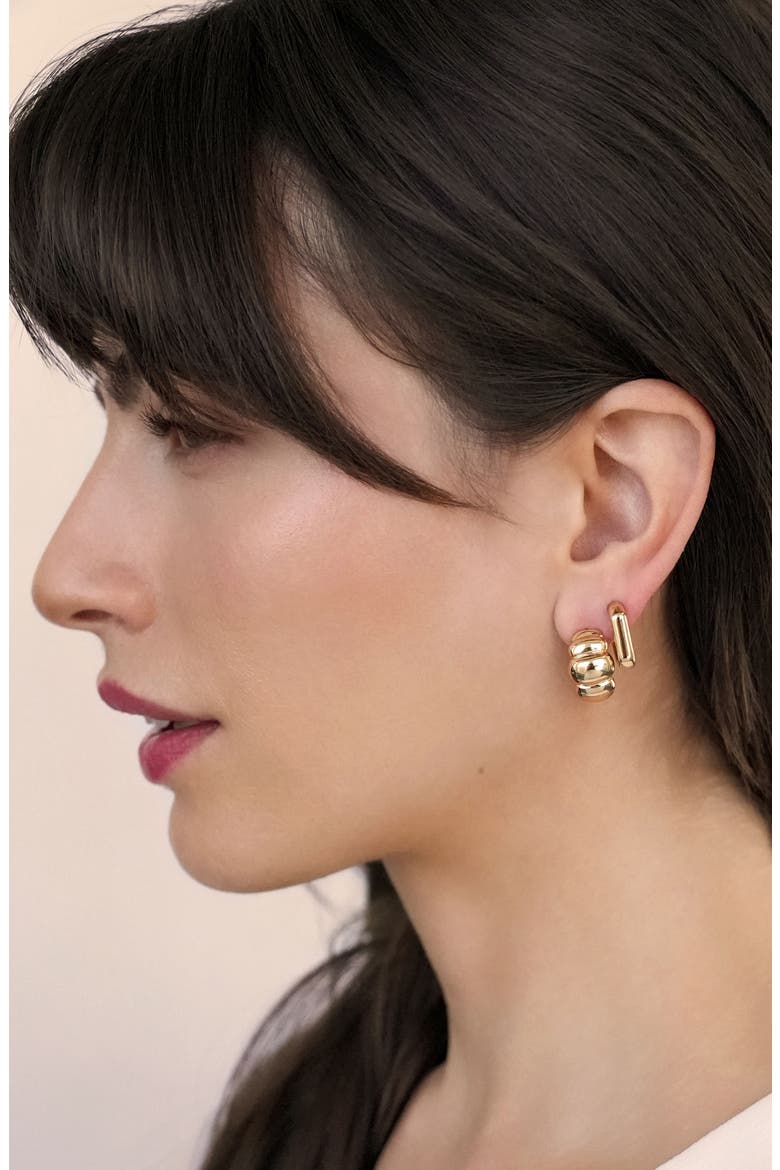 2-Pack Huggie Hoop Earrings, Alternate, color, GOLD