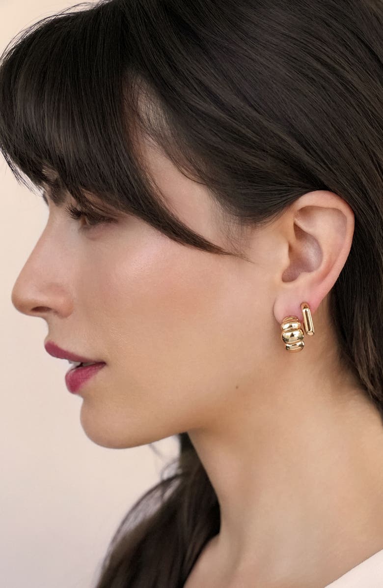 Ettika 2-Pack Huggie Hoop Earrings, Alternate, color, Gold