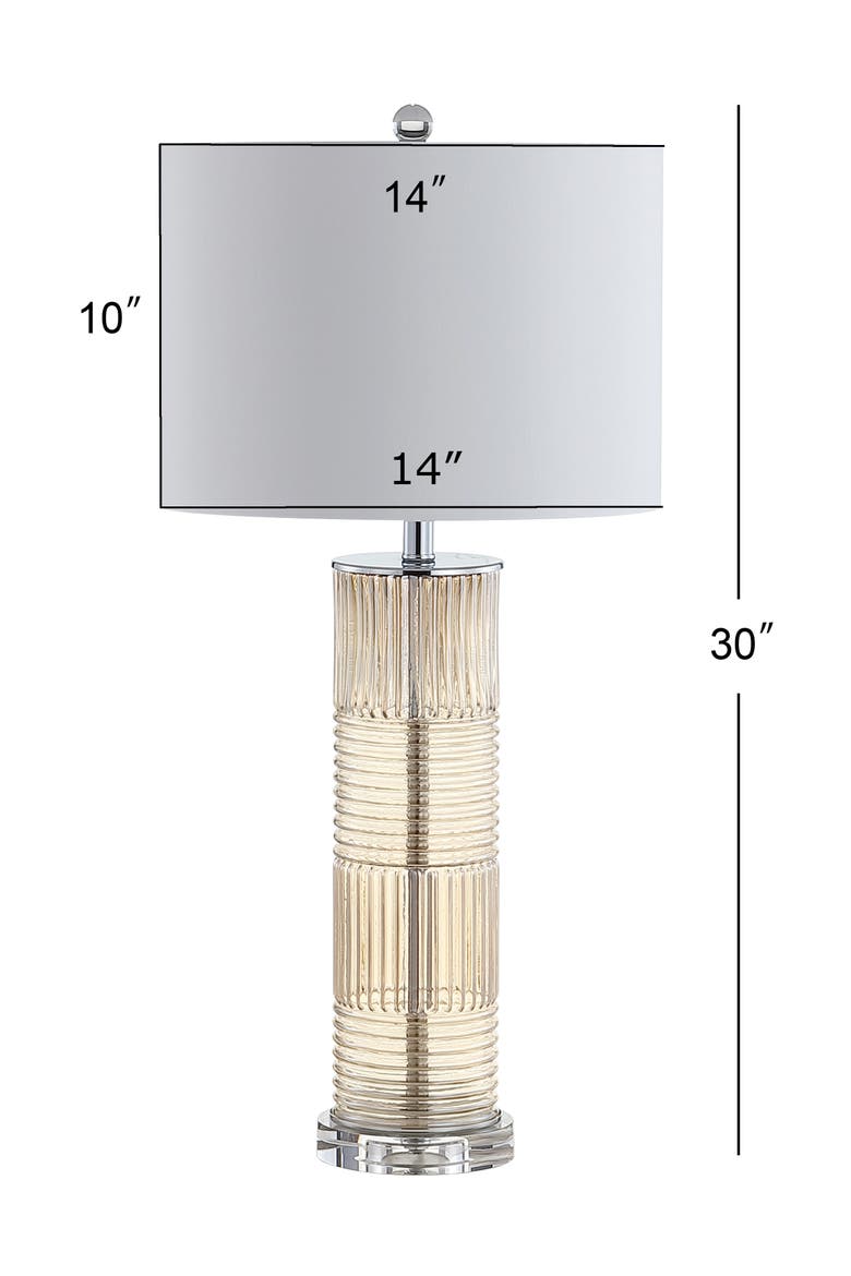 Genevieve 30" Glass/Crystal LED Table Lamp, Champagne, Alternate, color, Champagne