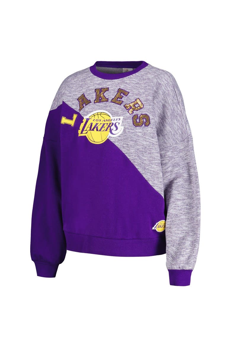 Women's G-III 4Her by Carl Banks Purple Los Angeles Lakers Benches Split Pullover Sweatshirt, Alternate, color, Purple