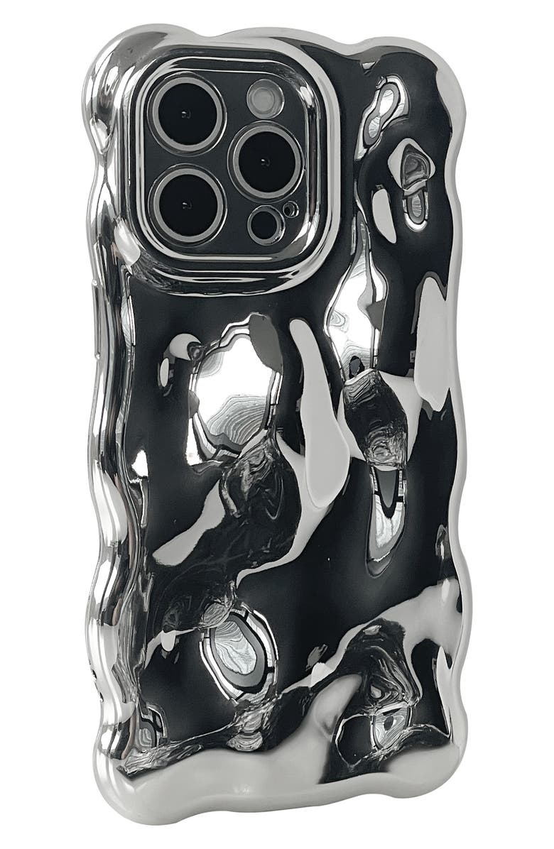 Auramma Chrome Bubbles iPhone 14 Pro Max Case, Alternate, color, Silver