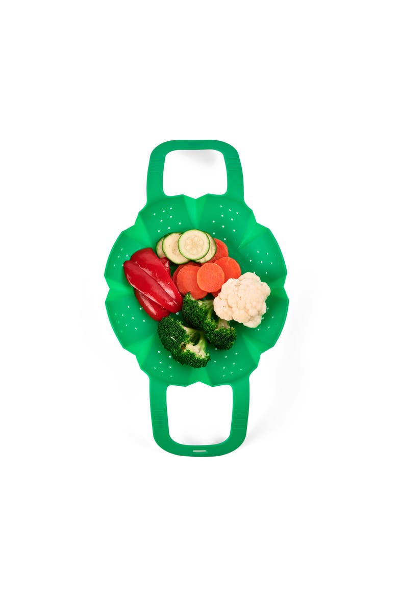 Silicone Vegetable Steamer, Alternate, color, Green