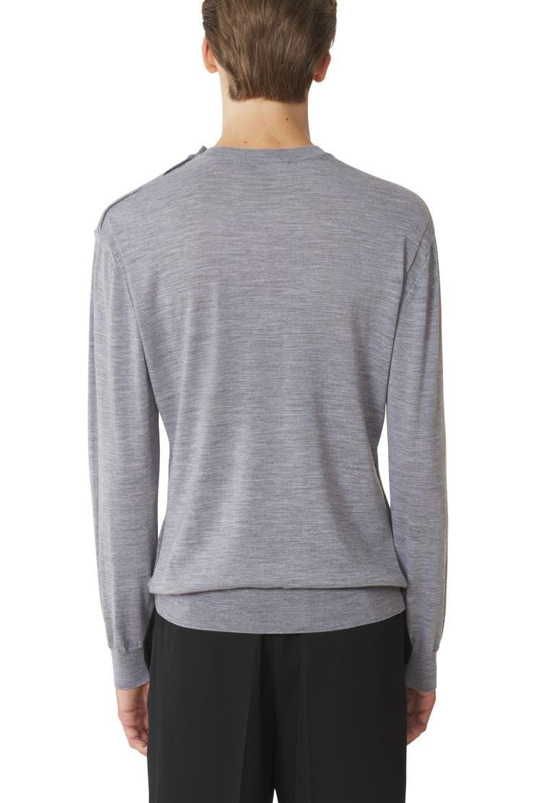 Black Merino Wool Sweater, Alternate, color, Light Grey