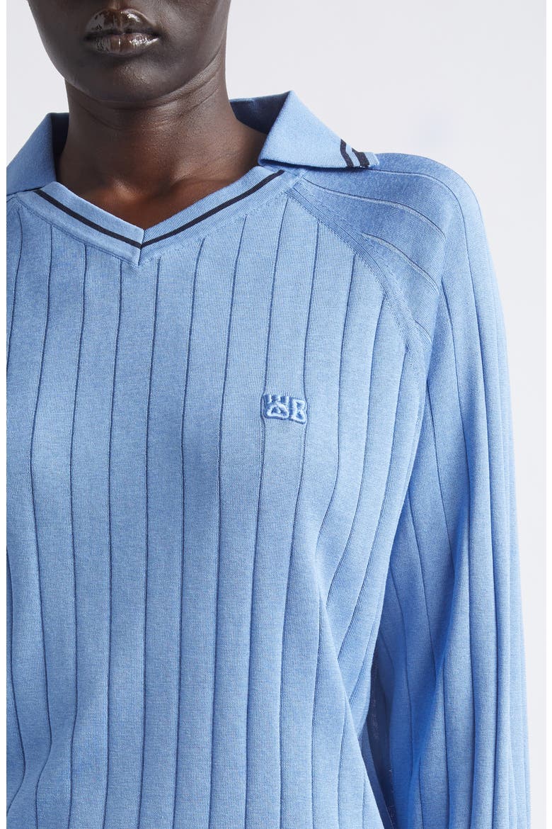 Roots Long Sleeve Rib Polo, Alternate, color, ATLANTIC BLUE