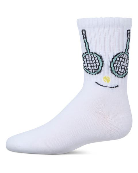 Tennis Smiley Face Crew Socks (Toddler & Big Kid)