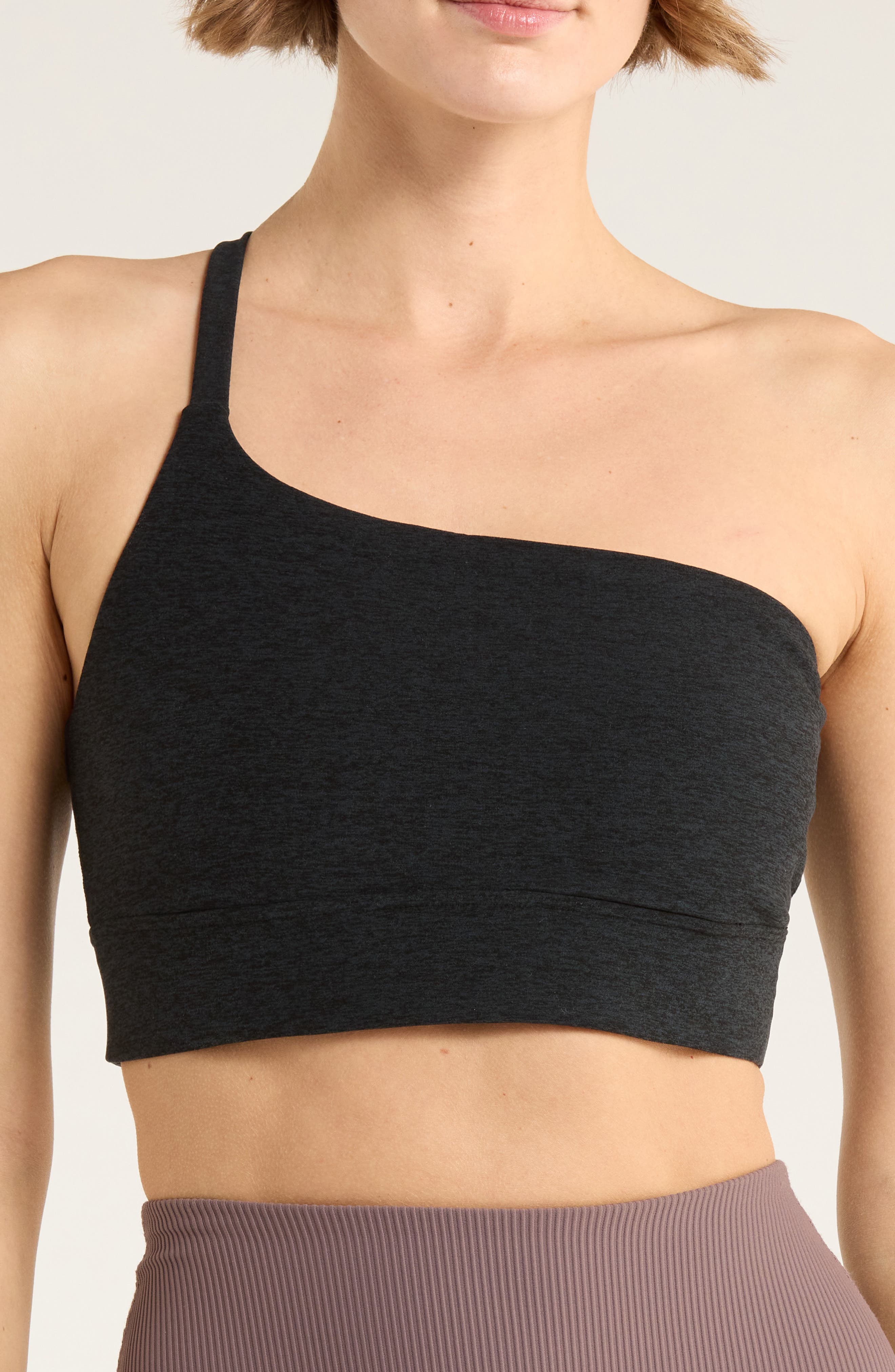 Beyond Yoga Space Dye One Shoulder Longline Sports Bra