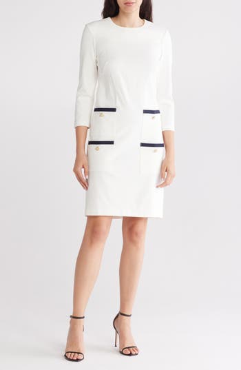 ELIZA J ELIZA J JEWEL NECK SHIFT DRESS