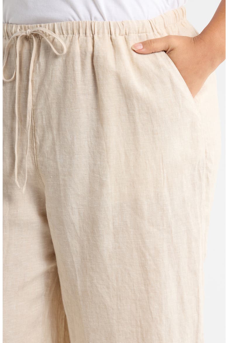Wide Leg Crop Linen Pants, Alternate, color, FLAX